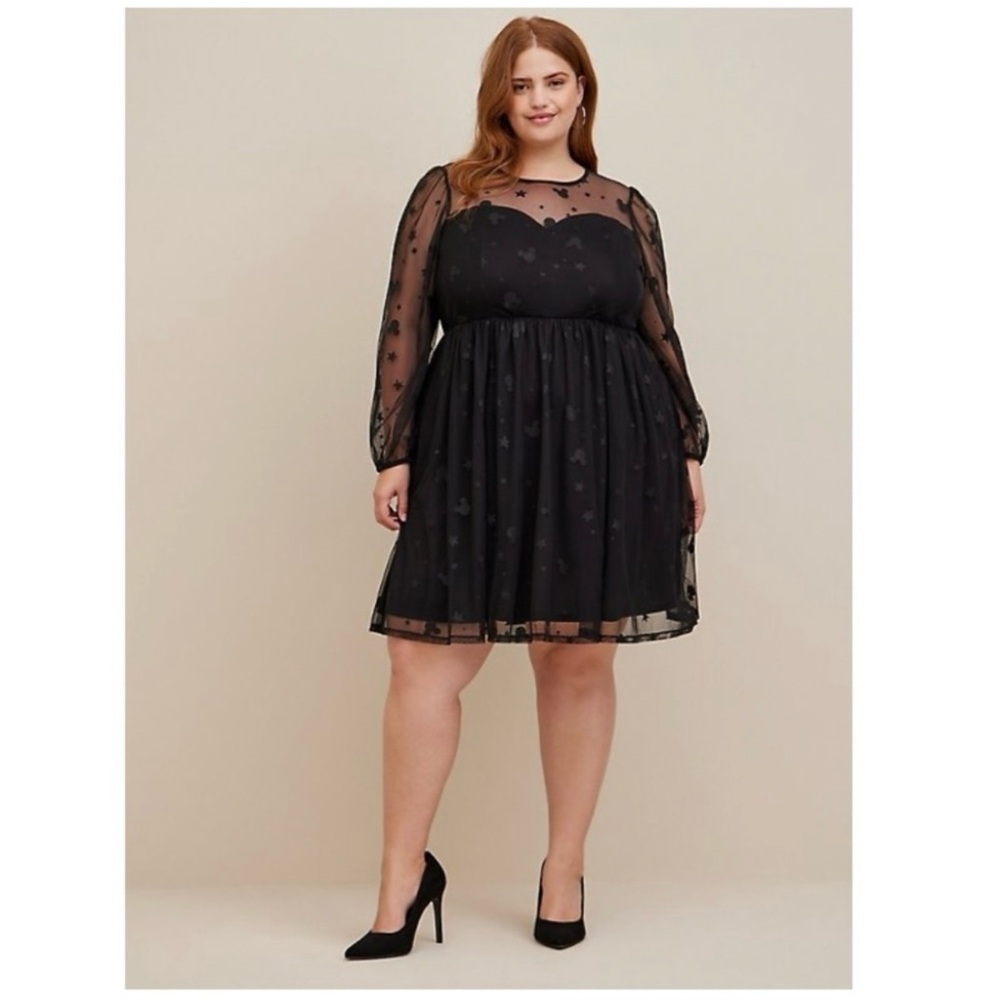 Disney Torrid Black Long Sleeve Dress (Size 16/1X)